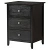 Glory Furniture Drake 3-Drawer Nightstand, Black