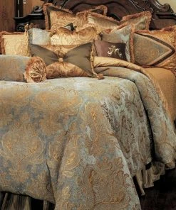 Michael Amini Elizabeth 13-Piece King Comforter Set, Aqua -Bare Sales Store dd11fb3909ee5fb4 0282 w800 h800 b0 p0