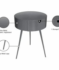 Meridian Furniture Bali Metal Side Table/Nightstand, Gray -Bare Sales Store dda1a36402741300 4534 w800 h800 b1 p0