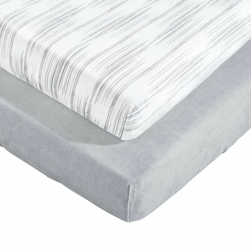 Lush Decor Baby Jungle Adventure Geo Micro Mink Fitted Crib Sheet Gray 2Pk 28x52x9 1 Lush Decor Baby Jungle Adventure Geo Micro Mink Fitted Crib Sheet Gray 2Pk 28x52x9