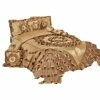 Tache Home Fashion 6-Piece Caramel Latte Ruffle Comforter Quilt Set, King