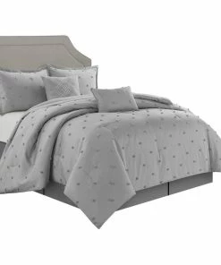 Nanshing America Daphne 6-Piece Comforter Set, Dot, Gray, King