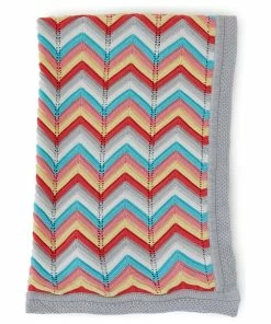 The Little Acorn Chevron Blanket, 100% Cotton Knit, 6 Colors