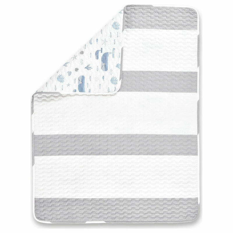 Lush Décor Seaside Organic Cotton Quilt, Gray, 50"x36" 1 Lush Décor Seaside Organic Cotton Quilt, Gray, 50"x36"