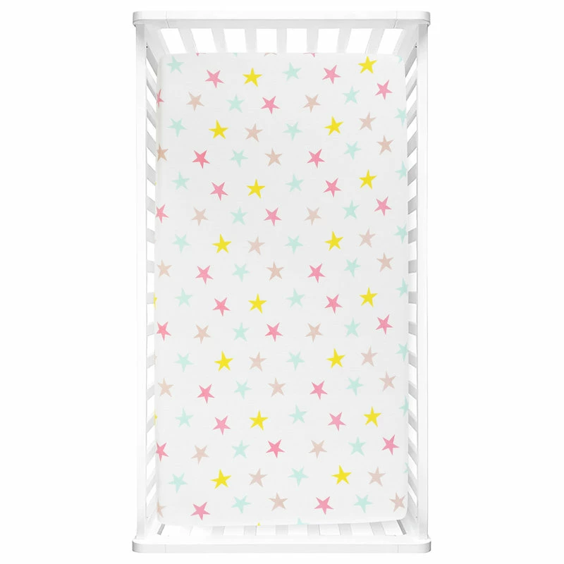 Lush Decor Baby Unicorn Heart Rainbow Star Organic Cotton Fitted Crib Sheet Multi 2Pk 28x52x9 6 Lush Decor Baby Unicorn Heart Rainbow Star Organic Cotton Fitted Crib Sheet Multi 2Pk 28x52x9 - Image 6