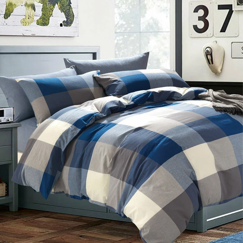BNF Home Buffalo Washed Cotton 3-Piece Duvet Set, Royal Blue, King 2 BNF Home Buffalo Washed Cotton 3-Piece Duvet Set, Royal Blue, King - Image 2