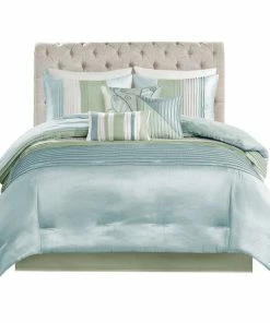 Olliix Madison Park Polyoni-Pieced And Pleated 7-Piece Comforter Set, King