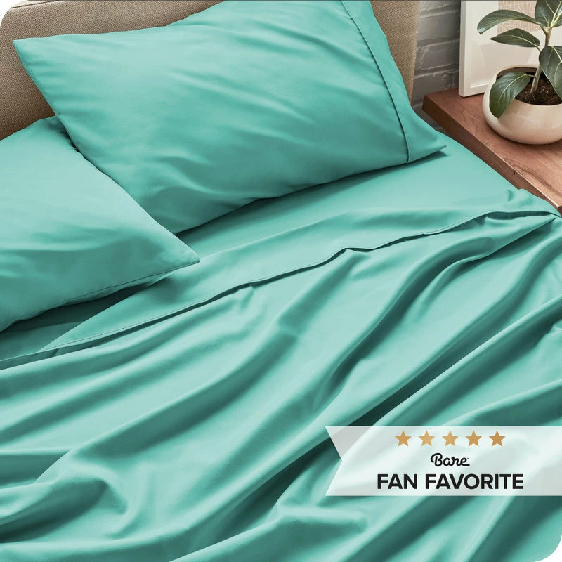 Bare Home Full XL 1800 Microfiber Sheet Set, Turquoise 2 Bare Home Full XL 1800 Microfiber Sheet Set, Turquoise - Image 2