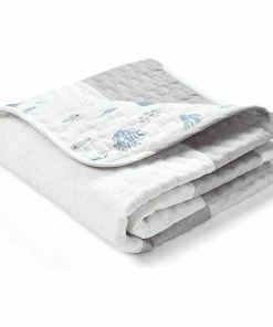 Lush Decor Baby Seaside Organic Cotton Quilt Gray Single 36x50