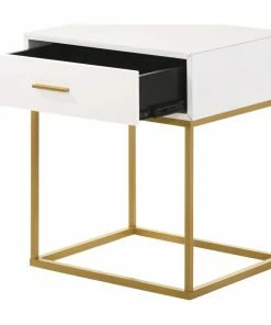 LuXeo USA Catalina 1 Drawer Night Stand, White -Bare Sales Store e6718a8e0df01143 1126 w800 h800 b1 p0