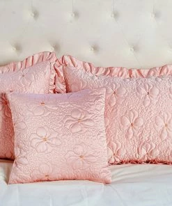 BNF Home Matte Satin Ruffle 4 Piece Bed Spread Set, Pink, Queen -Bare Sales Store e72125c102fa0fa7 5575 w800 h800 b0 p0