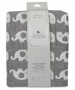 Living Textiles Cotton Muslin Jacquard Blanket, Grey Elephant -Bare Sales Store e75139a70d5fffe3 4111 w800 h800 b1 p0