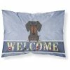 The-store Dachshund Black Tan Welcome Fabric Standard Pillowcase