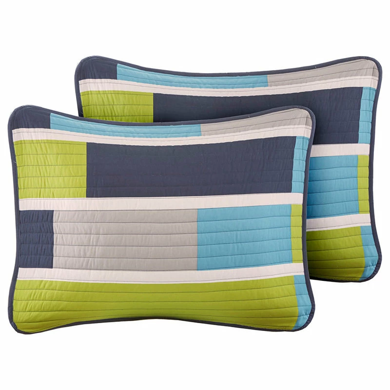 Olliix Mi Zone Bradley Brick Stripe Youth Coverlet Set, Lime Blue, Antimicrobial 6 Olliix Mi Zone Bradley Brick Stripe Youth Coverlet Set, Lime Blue, Antimicrobial - Image 6