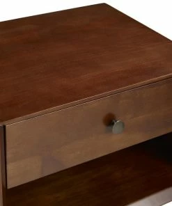 Walker Edison MCM 1 Drawer Solid Wood Nightstand, Walnut -Bare Sales Store ea210e9e0eb56d45 6043 w800 h800 b0 p0