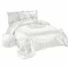 Tache Home Fashion 6-Piece White Sweet Victorian Satin Comforter Bedding Set, King