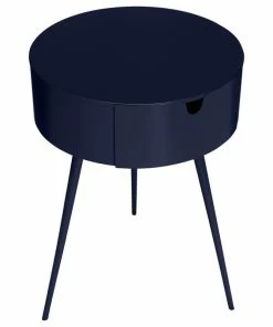 Meridian Furniture Bali Metal Side Table/Nightstand, Navy -Bare Sales Store ed412800027414aa 5031 w800 h800 b1 p0