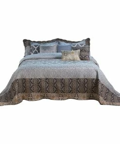 BNF Home Serenta Floral Medalion 9-Piece Bed Spread Set, Gray, King, 122"x106" 19 BNF Home Serenta Floral Medalion 9-Piece Bed Spread Set, Gray, King, 122"x106" -Bare Sales Store f1c16cfd03071843 1869 w800 h800 b1 p0