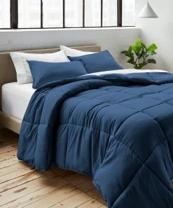Bare Home Down Alternative Comforter Set, Dark Blue, Queen -Bare Sales Store f4513f28023cb48f 7159 w800 h800 b0 p0