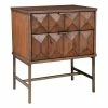 Origins By Alpine Trig Wood 2 Drawer Nightstand In Antique Brown