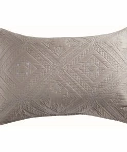 Calla Angel Fern Crystal Pillow Sham, Khaki, Standard