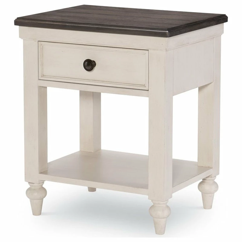 Legacy Classic Legacy Brookhaven Open Nightstand Vintage Linen And Rustic Dark Elm Color Wood 3 Legacy Classic Legacy Brookhaven Open Nightstand Vintage Linen And Rustic Dark Elm Color Wood - Image 3