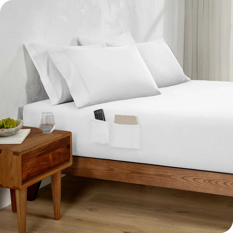 Bare Home Fitted Dual Pocket Bottom Sheet 1800 Microfiber Ultra-Soft, White, Queen 1 Bare Home Fitted Dual Pocket Bottom Sheet 1800 Microfiber Ultra-Soft, White, Queen