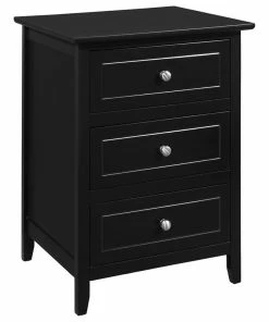 Brady Furniture Industries 3 Drawer Nightstand, Black