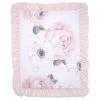 Lambs & Ivy Floral Garden Watercolor & Pink Linen Reversible Crib/Toddler Quilt