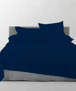 A1 HOME COLLECTIONS LLC Organic Cotton Sateen Wrinkle Resistant Flat Sheet, Navy Blue, Queen -Bare Sales Store f941163000e04e96 3480 w800 h800 b0 p0