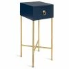 Uniek Decklyn Wood Side Table, 12x12x30, Navy Blue