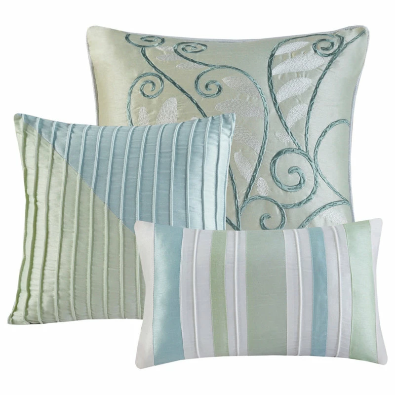 Olliix Madison Park Polyoni-Pieced And Pleated 7-Piece Comforter Set, Queen 6 Olliix Madison Park Polyoni-Pieced And Pleated 7-Piece Comforter Set, Queen - Image 6