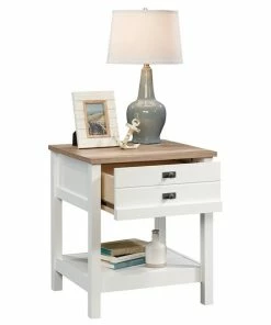 Sauder Cottage Road 1 Drawer Nightstand In Soft White And Lintel Oak -Bare Sales Store fda136480ee6fc99 3972 w800 h800 b1 p0