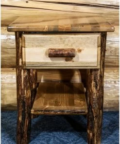 Montana Woodworks Glacier Country Collection Nightstand With-Drawer And Shelf