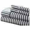 Ienjoy Home Home Collection Premium 4-Piece Ribbon Printed Bed Sheet Set, Queen, Gray