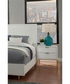 Origins By Alpine White Pearl Wood 2 Drawer Nightstand In White -Bare Sales Store fe31e0a30e6bdc7c 6056 w800 h800 b0 p0