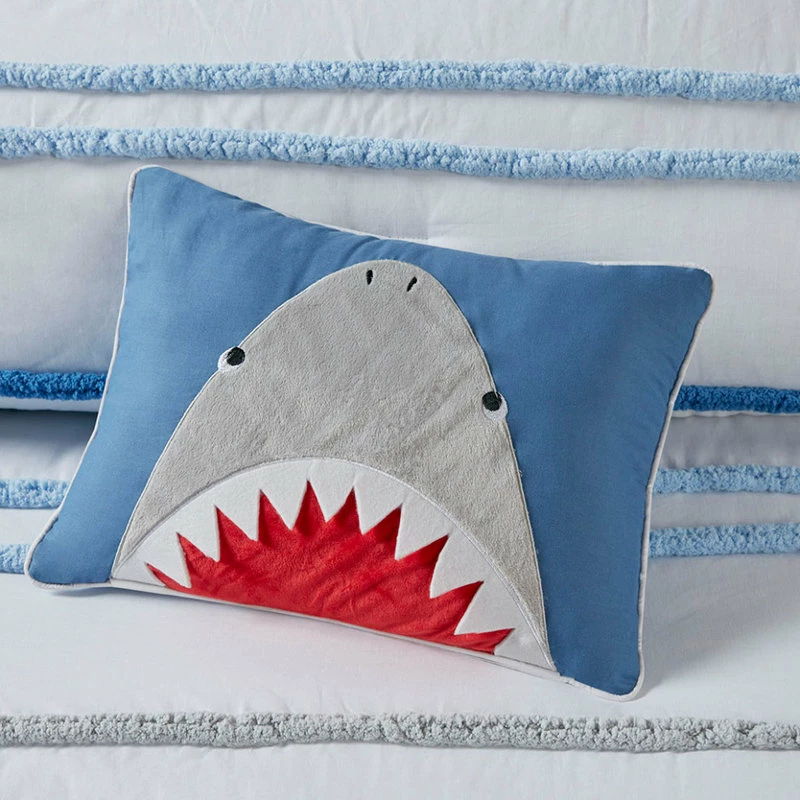 Olliix Kids Haisley Shark Explore Blue Comforter/Duvet Cover Set, Twin, Comforter 9 Olliix Kids Haisley Shark Explore Blue Comforter/Duvet Cover Set, Twin, Comforter - Image 9