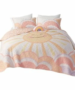 Olliix Urban Habitat Kids Cotton Twin Coverlet Set With Yellow And Coral UHK13-0186