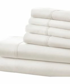 Ienjoy Home Home Collection Ultra-Soft Luxury 6 Piece Bed Sheet Set, King, White