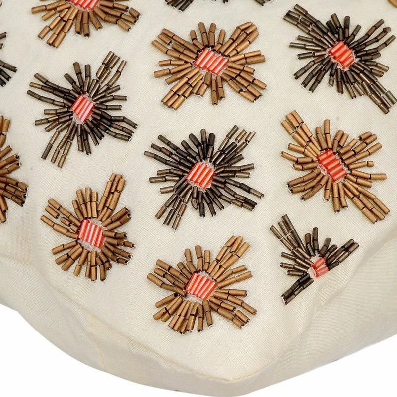 The HomeCentric Ivory Decorative Euro Shams 26"x26" Silk, Modern Revival 2 The HomeCentric Ivory Decorative Euro Shams 26"x26" Silk, Modern Revival - Image 2