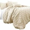 Lush Décor Ravello Pintuck Comforter Ivory 5Pc Set Full/Queen
