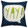 DDCG Blue And Green Yay Design 16x16 Spun Poly Pillow