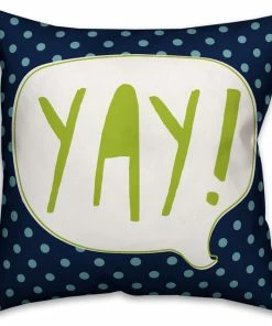 DDCG Blue And Green Yay Design 16x16 Spun Poly Pillow
