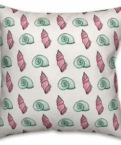 DDCG Green And Pink Shells 16x16 Spun Poly Pillow