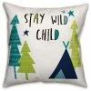 DDCG Stay Wild Child Cool Tones Design 16x16 Spun Poly Pillow