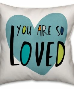 DDCG You Are So Loved Blue Heart 16x16 Spun Poly Pillow