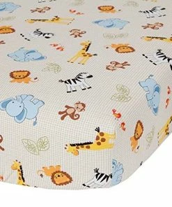 Bedtime Originals Jungle Buddies Sheet, Brown/Yellow