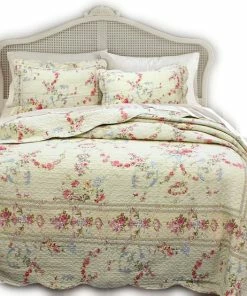 Cozy Line Home Fashions Prairie Bloom Reversible 100%Cotton Quilt Set, Twin Set