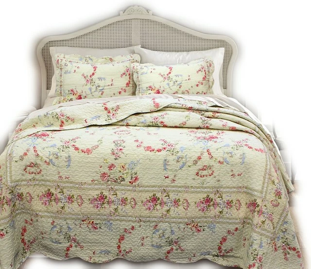 Cozy Line Home Fashions Prairie Bloom Reversible 100%Cotton Quilt Set, Twin Set 1 Cozy Line Home Fashions Prairie Bloom Reversible 100%Cotton Quilt Set, Twin Set