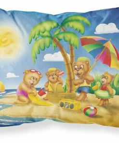 The-store Bears Playing At The Beach Fabric Standard Pillowcase